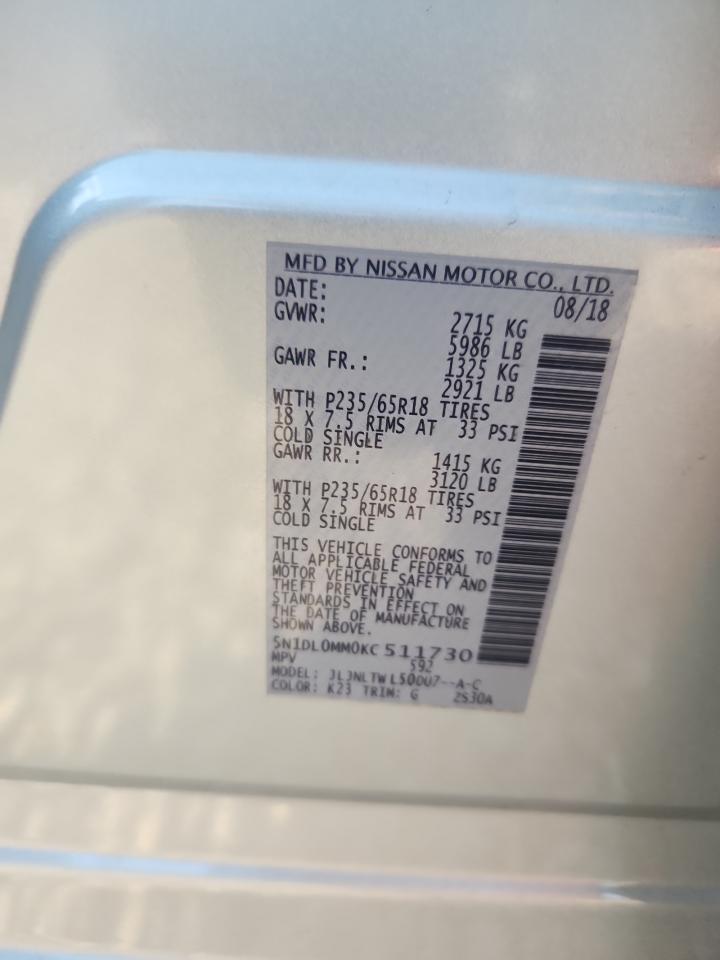 2019 Infiniti Qx60 Luxe VIN: 5N1DL0MM0KC511730 Lot: 80689795