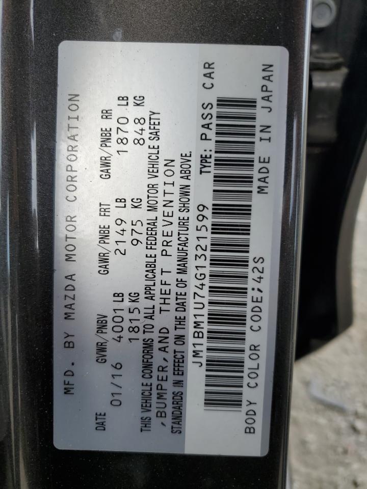 2016 Mazda 3 Sport VIN: JM1BM1U74G1321599 Lot: 72063835