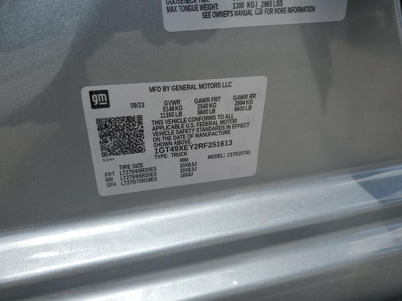 2024 GMC Sierra K2500 Denali Ultimate VIN: 1GT49XEY2RF251613 Lot: 83760115