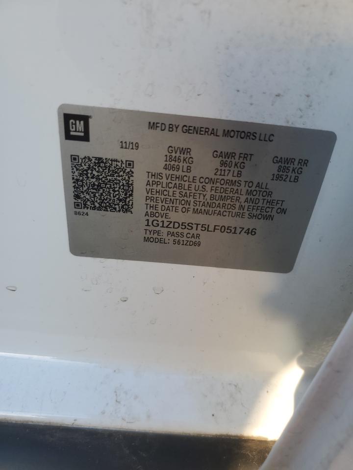 2020 Chevrolet Malibu Lt VIN: 1G1ZD5ST5LF051746 Lot: 81668485