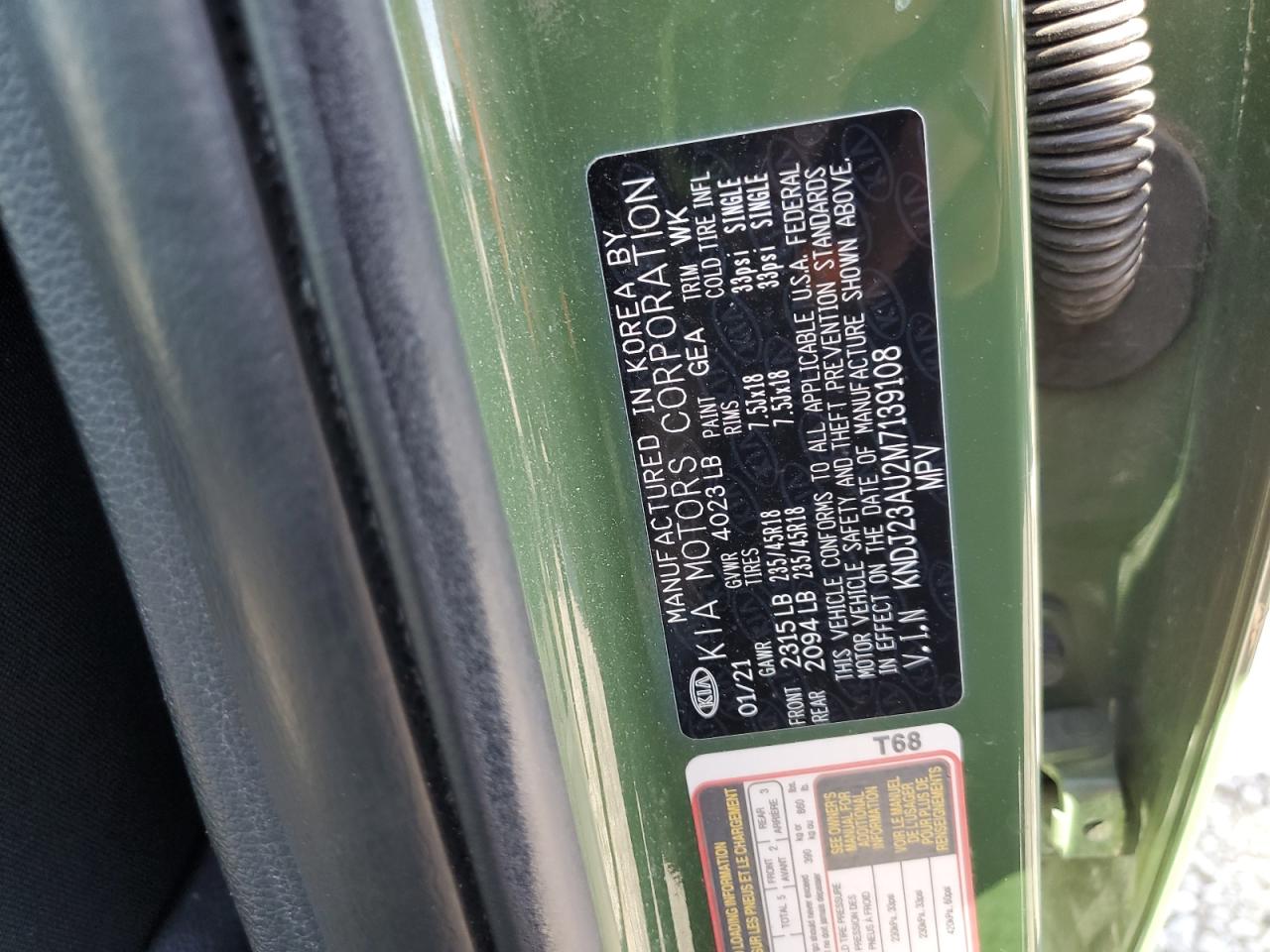 2021 Kia Soul Lx VIN: KNDJ23AU2M7139108 Lot: 84455445