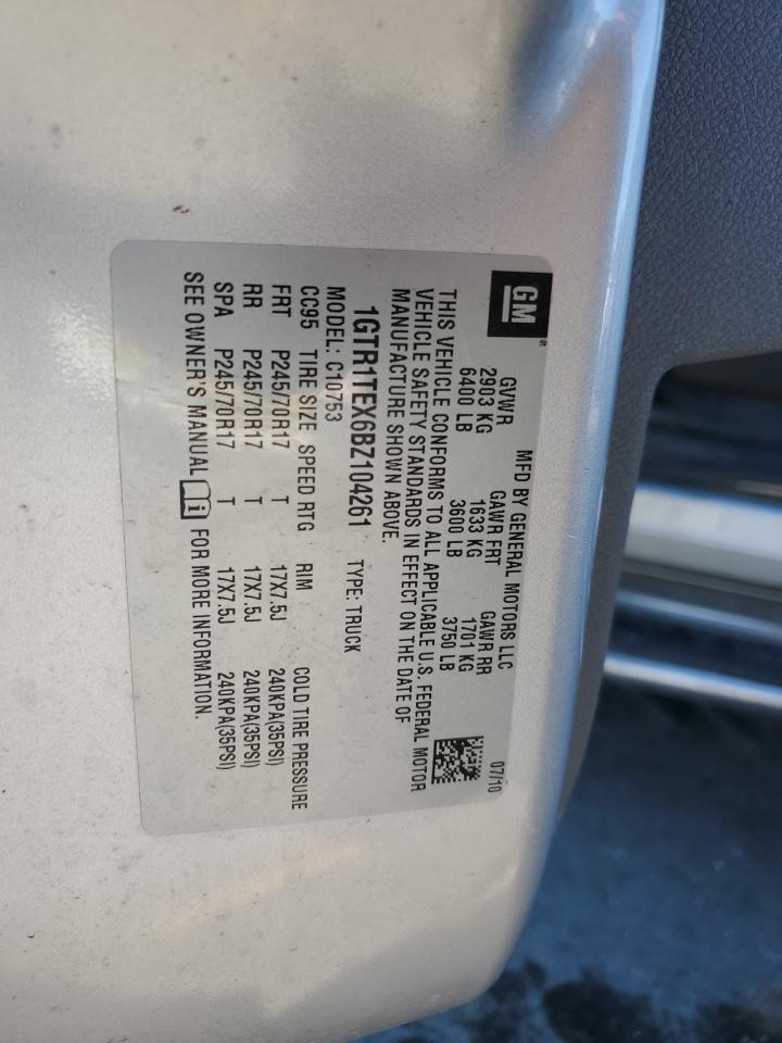 2011 GMC Sierra C1500 VIN: 1GTR1TEX6BZ104261 Lot: 81341225