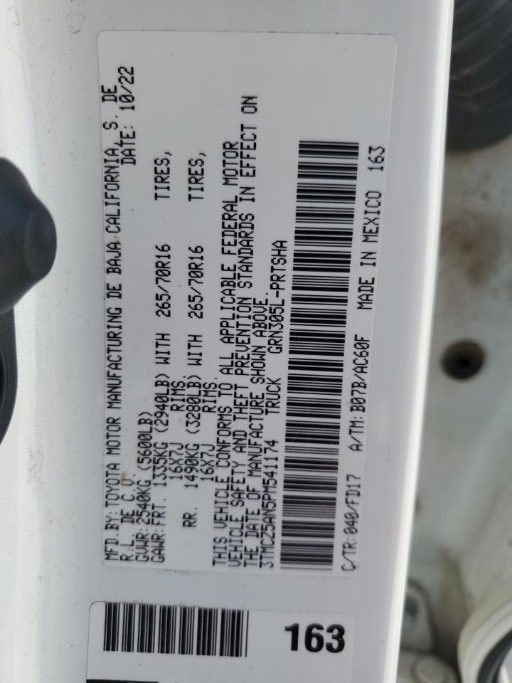 2023 Toyota Tacoma Double Cab VIN: 3TMCZ5AN5PM541174 Lot: 81142405