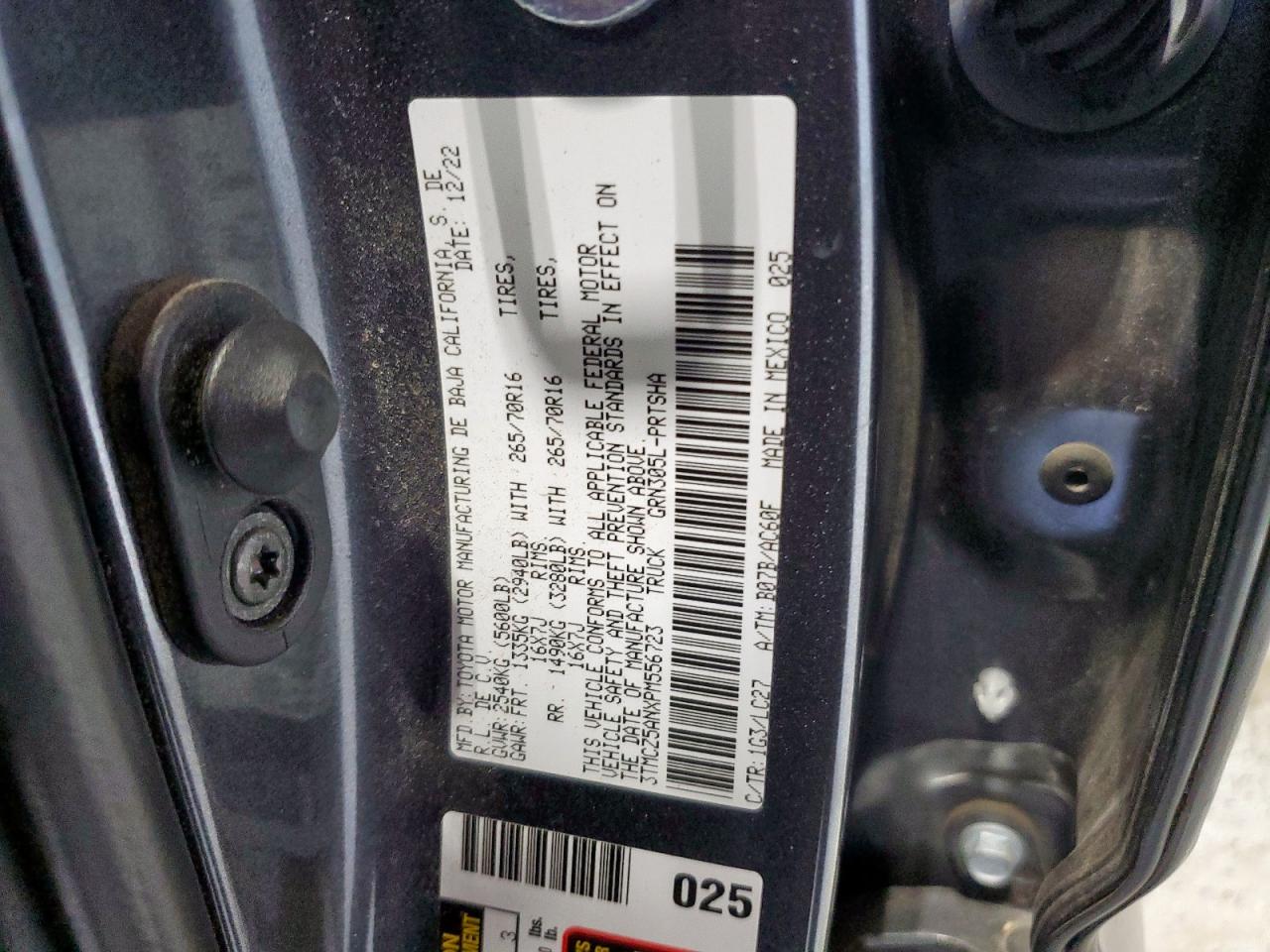 2023 Toyota Tacoma Double Cab VIN: 3TMCZ5ANXPM556723 Lot: 81642695