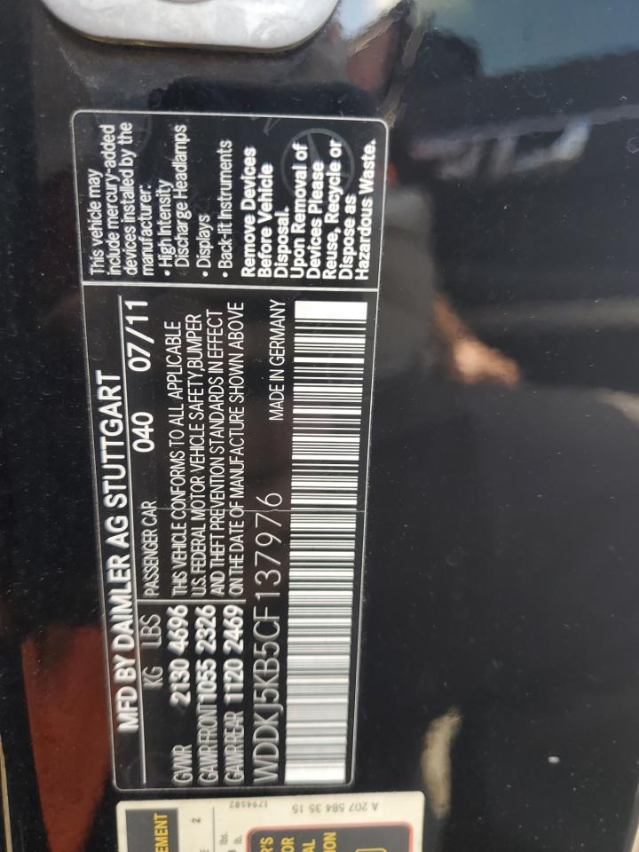 2012 Mercedes-Benz E 350 VIN: WDDKJ5KB5CF137976 Lot: 80812455