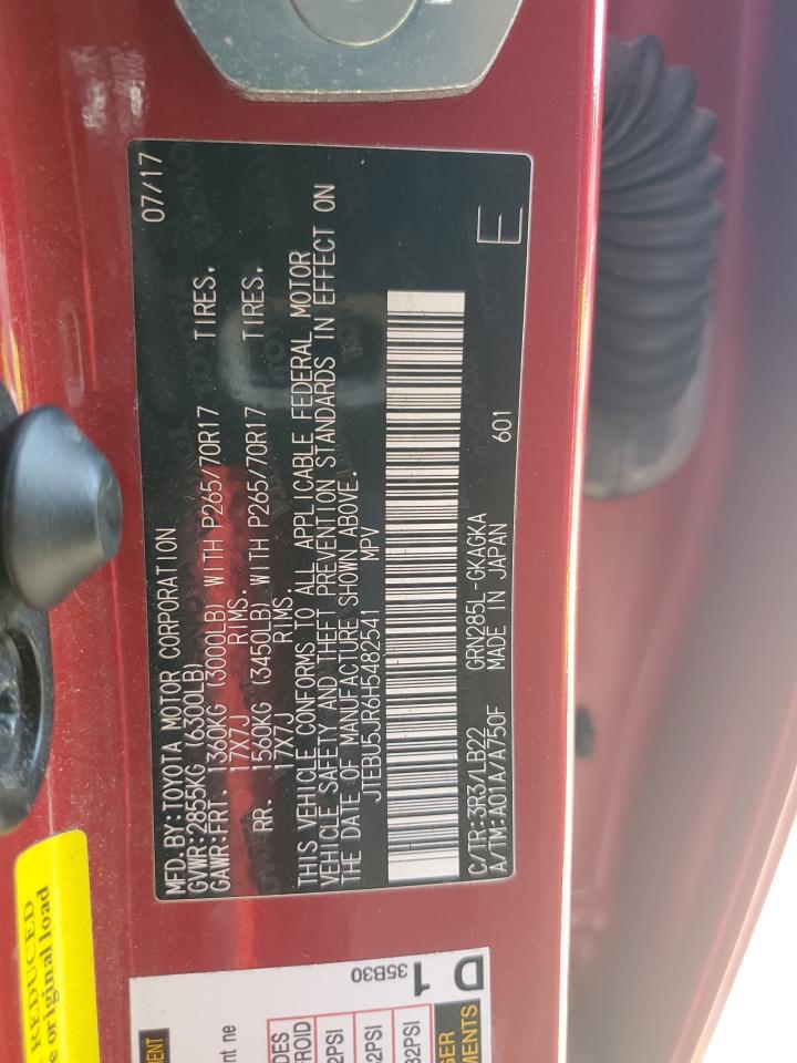 2017 Toyota 4Runner Sr5/Sr5 Premium VIN: JTEBU5JR6H5482541 Lot: 80875355