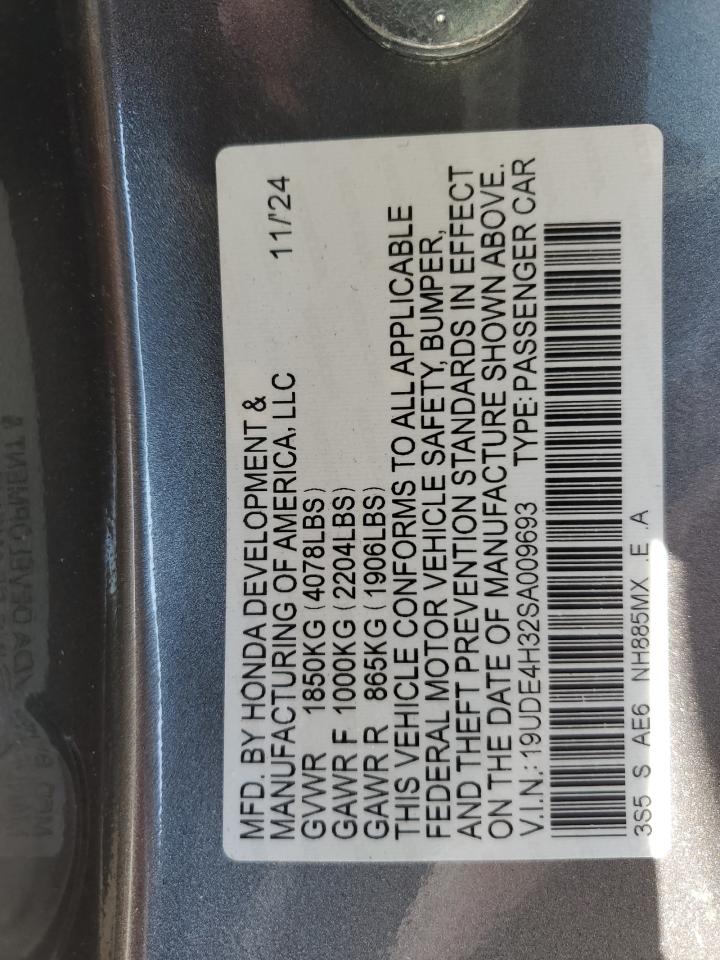 2025 Acura Integra A-Spec VIN: 19UDE4H32SA009693 Lot: 72100705