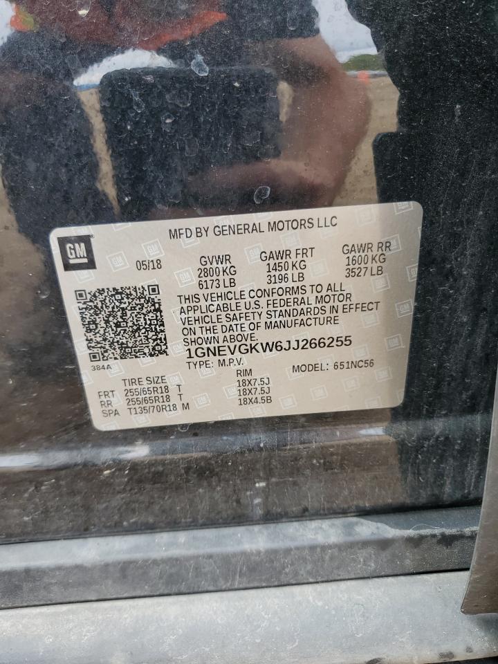 2018 Chevrolet Traverse Lt VIN: 1GNEVGKW6JJ266255 Lot: 81803315