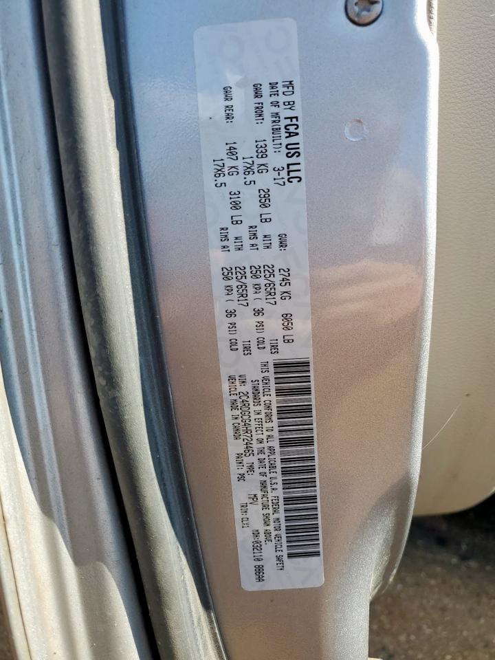 2017 Dodge Grand Caravan Sxt VIN: 2C4RDGCG4HR724465 Lot: 84438295