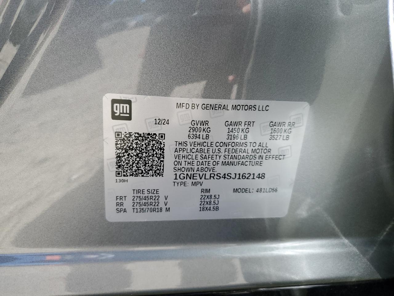 2025 Chevrolet Traverse Rs VIN: 1GNEVLRS4SJ162148 Lot: 81655175