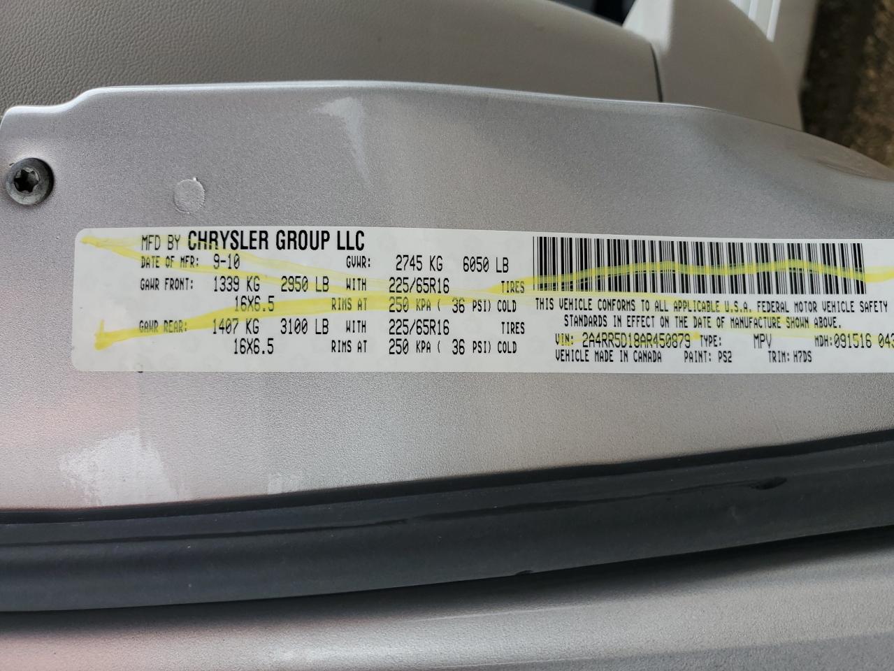 2010 Dodge Grand Caravan Sxt VIN: 2D4RN5D18AR261427 Lot: 71442315