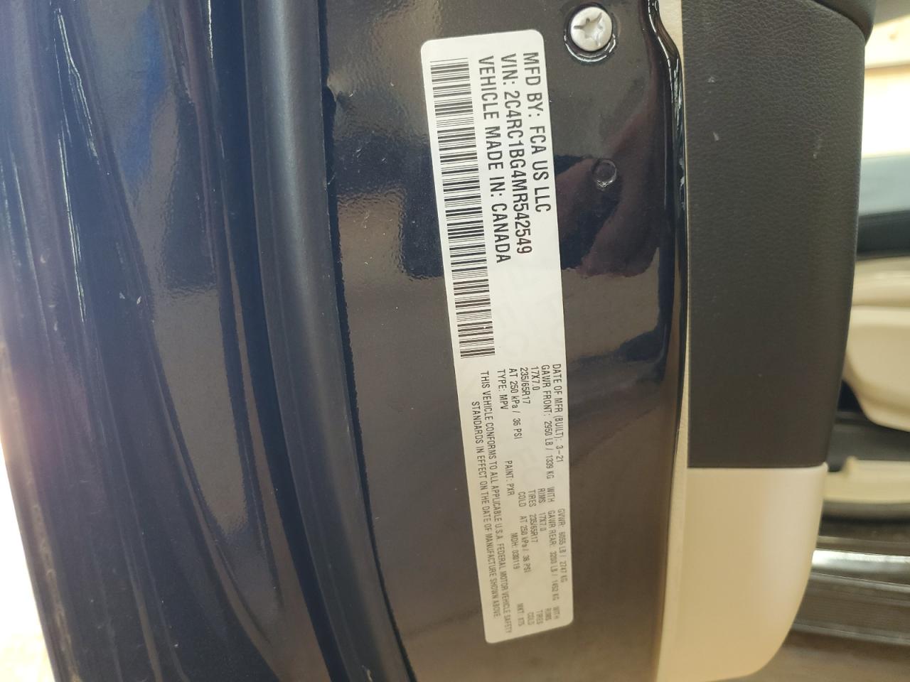 2021 Chrysler Pacifica Touring L VIN: 2C4RC1BG4MR542549 Lot: 81703805