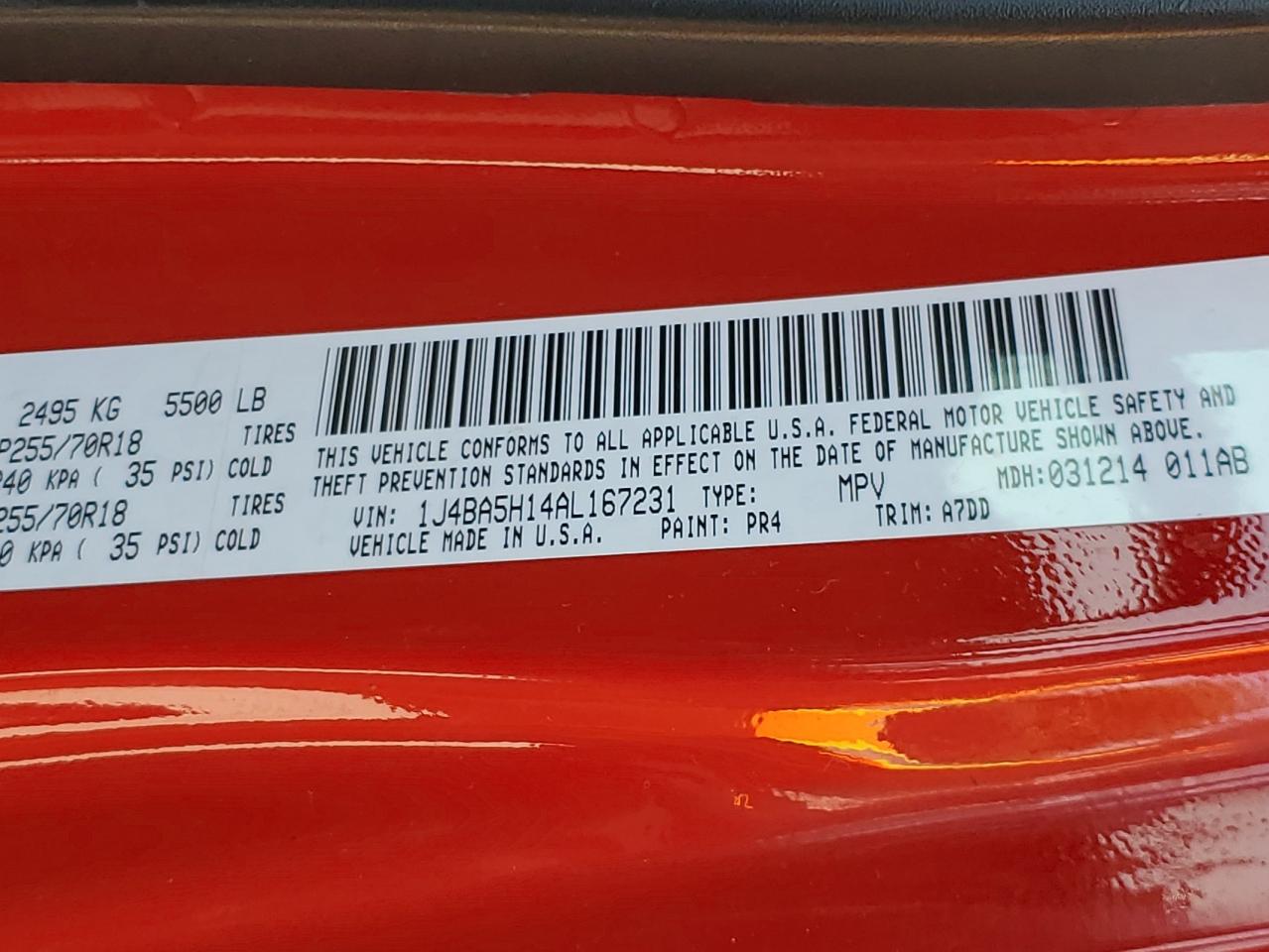 2010 Jeep Wrangler Unlimited Sahara VIN: 1J4BA5H14AL167231 Lot: 71743285