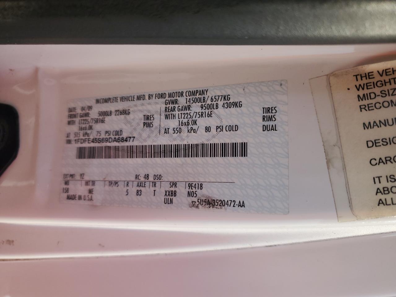 2009 Ford Econoline - Transit Vehicles Shuttle Bus VIN: 1FDFE45S69DA68477 Lot: 71844215