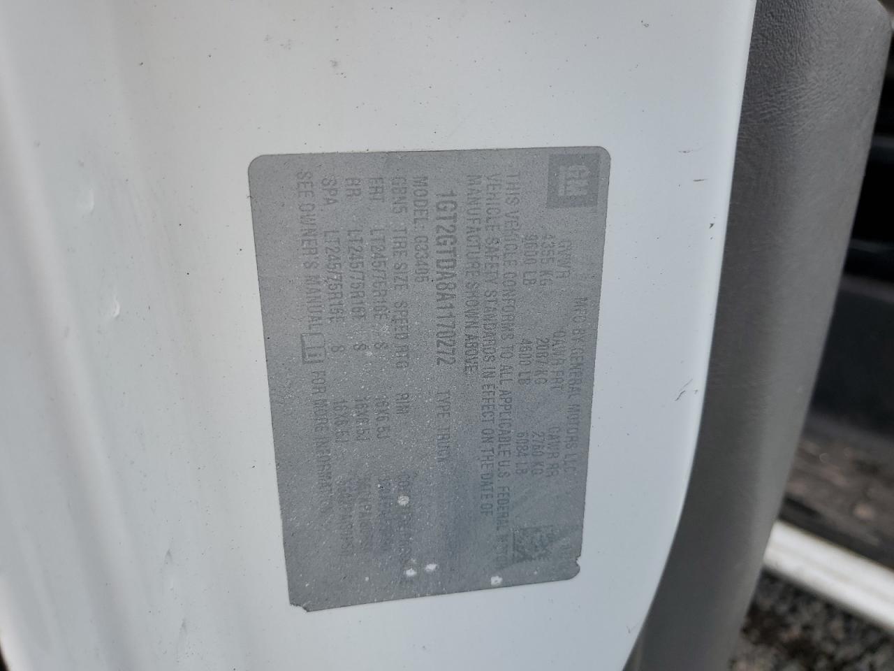 2010 GMC Savana G3500 VIN: 1GT2GTDA8A1170272 Lot: 84237295