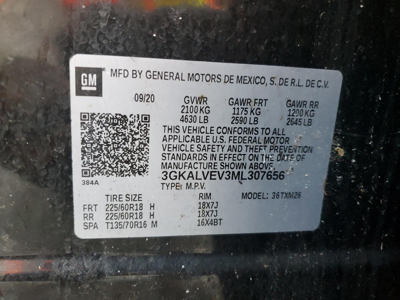 2021 GMC Terrain Slt VIN: 3GKALVEV3ML307656 Lot: 71172545