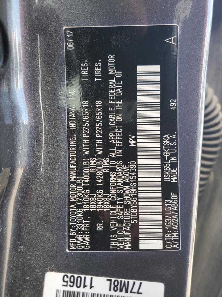 2017 Toyota Sequoia Sr5 VIN: 5TDBY5G19HS154390 Lot: 71090025