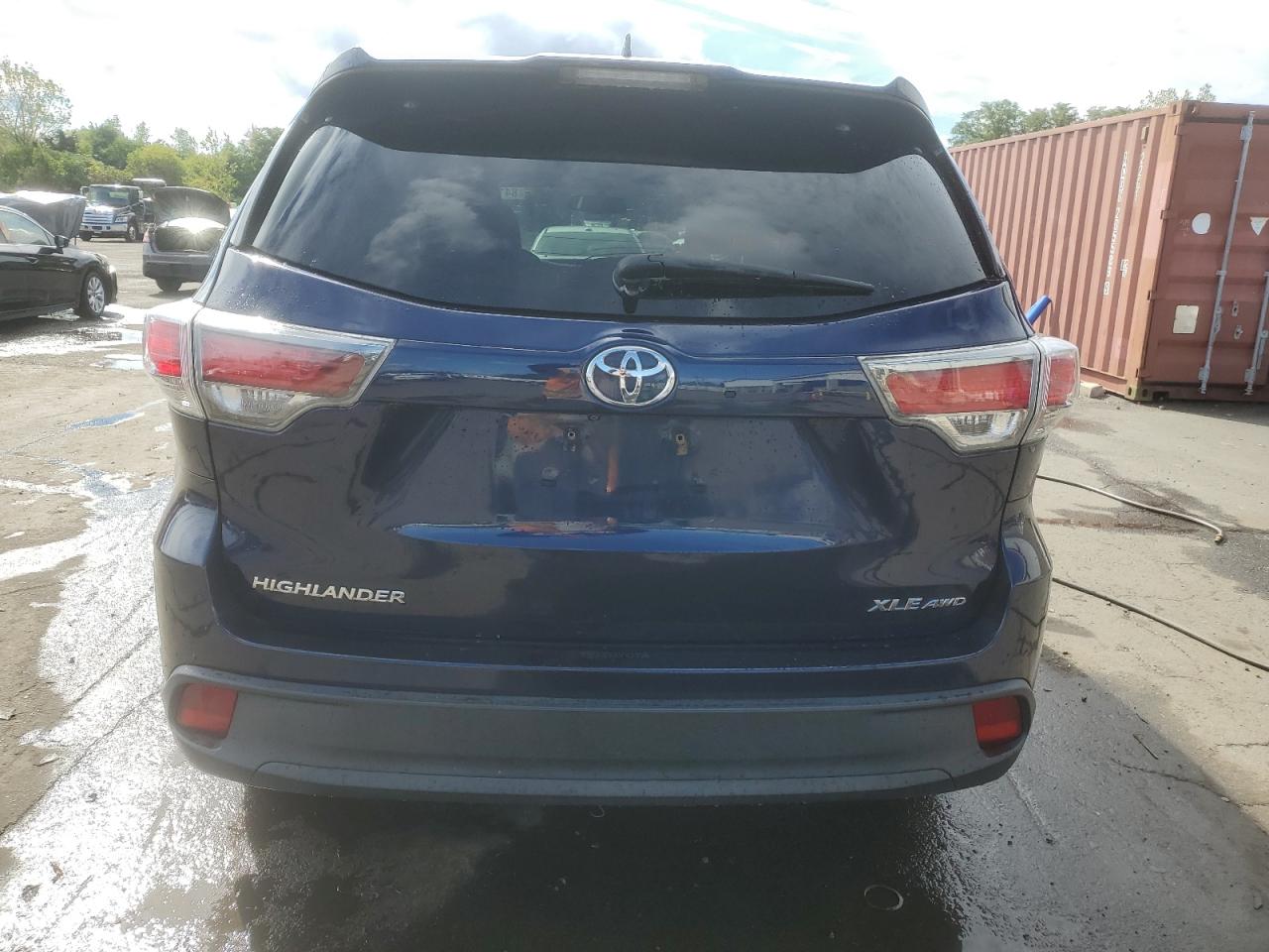 2015 Toyota Highlander Xle VIN: 5TDJKRFH2FS206264 Lot: 84193415