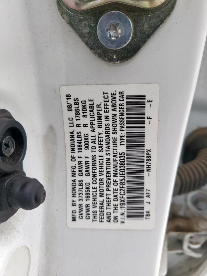 2018 Honda Civic Ex VIN: 19XFC2F85JE038035 Lot: 82144975