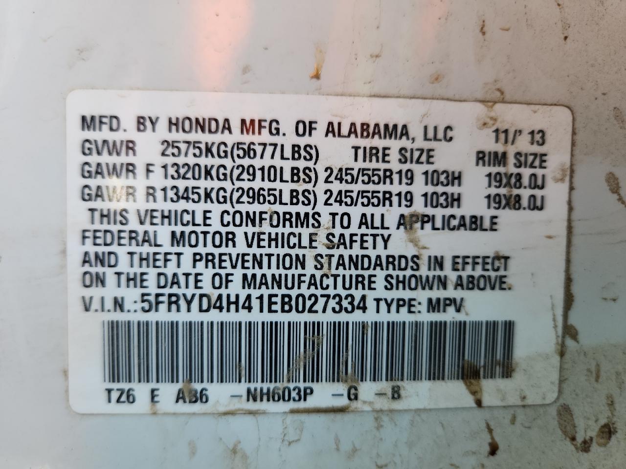 2014 Acura Mdx Technology VIN: 5FRYD4H41EB027334 Lot: 71101505