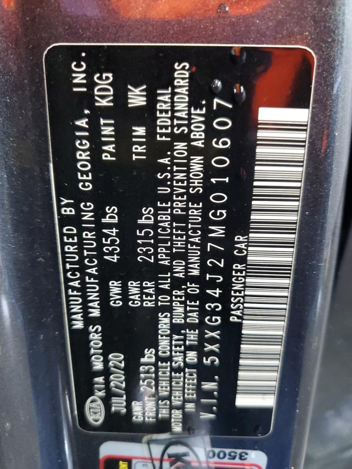 2021 Kia K5 Ex VIN: 5XXG34J27MG010607 Lot: 71483335