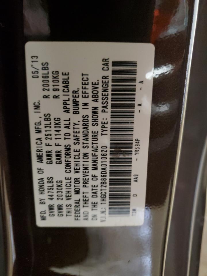 2013 Honda Accord Exl VIN: 1HGCT2B86DA010620 Lot: 84721385