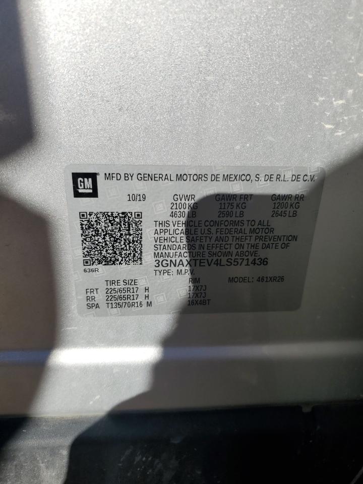 2020 Chevrolet Equinox Lt VIN: 3GNAXTEV4LS571436 Lot: 84170235