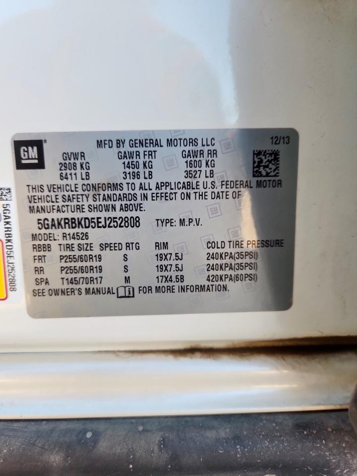 2014 Buick Enclave VIN: 5GAKRBKD5EJ252808 Lot: 84605755