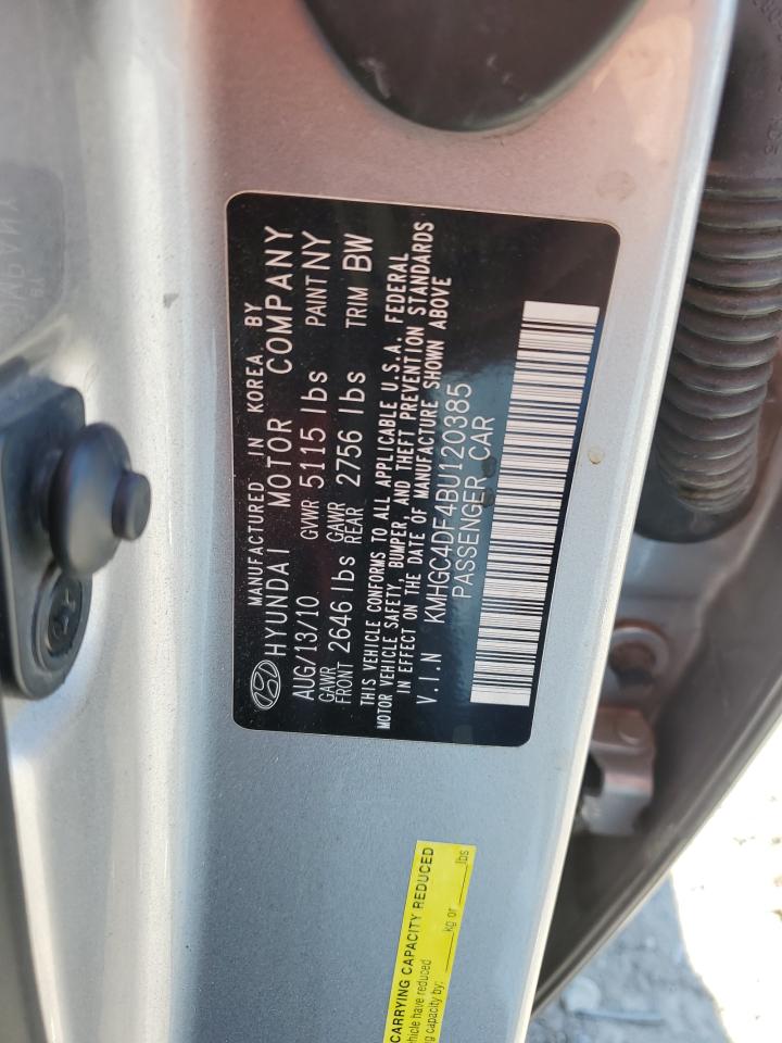 2011 Hyundai Genesis 4.6L VIN: KMHGC4DF4BU120385 Lot: 71610195