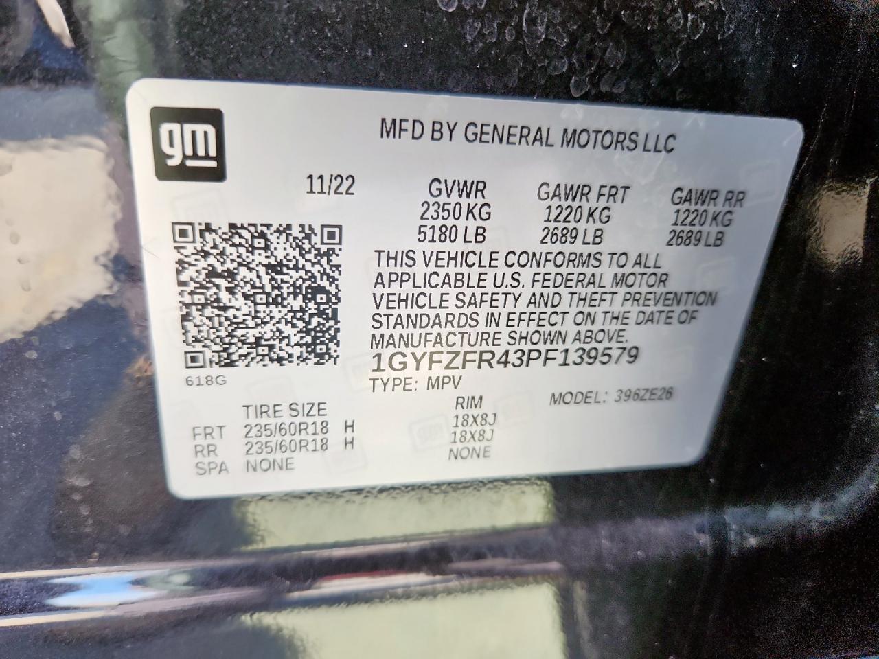 2023 Cadillac Xt4 Sport VIN: 1GYFZFR43PF139579 Lot: 84059185