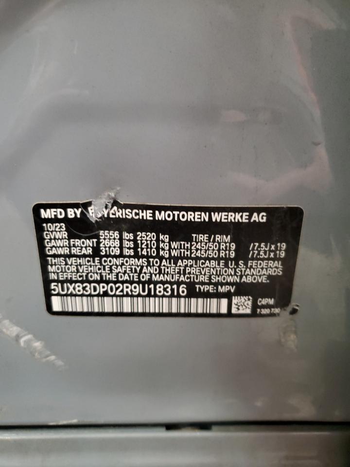 2024 BMW X3 M40I VIN: 5UX83DP02R9U18316 Lot: 71365845
