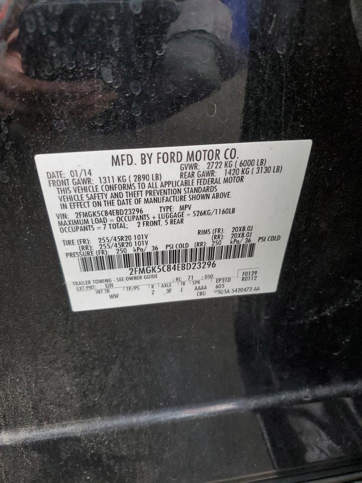 2014 Ford Flex Sel VIN: 2FMGK5C84EBD23296 Lot: 81131005