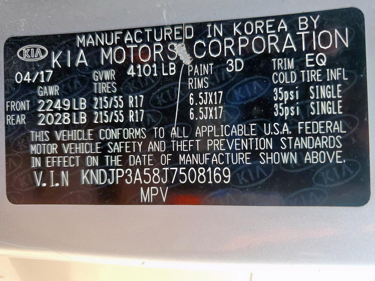 2018 Kia Soul + VIN: KNDJP3A58J7508169 Lot: 80476795