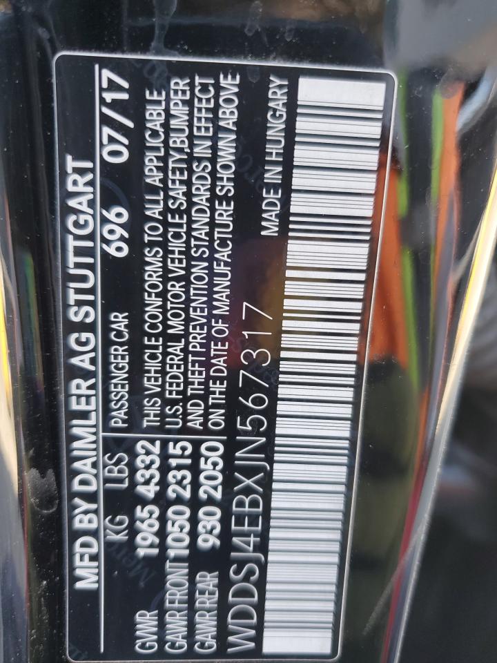 2018 Mercedes-Benz Cla 250 VIN: WDDSJ4EBXJN567317 Lot: 84797145