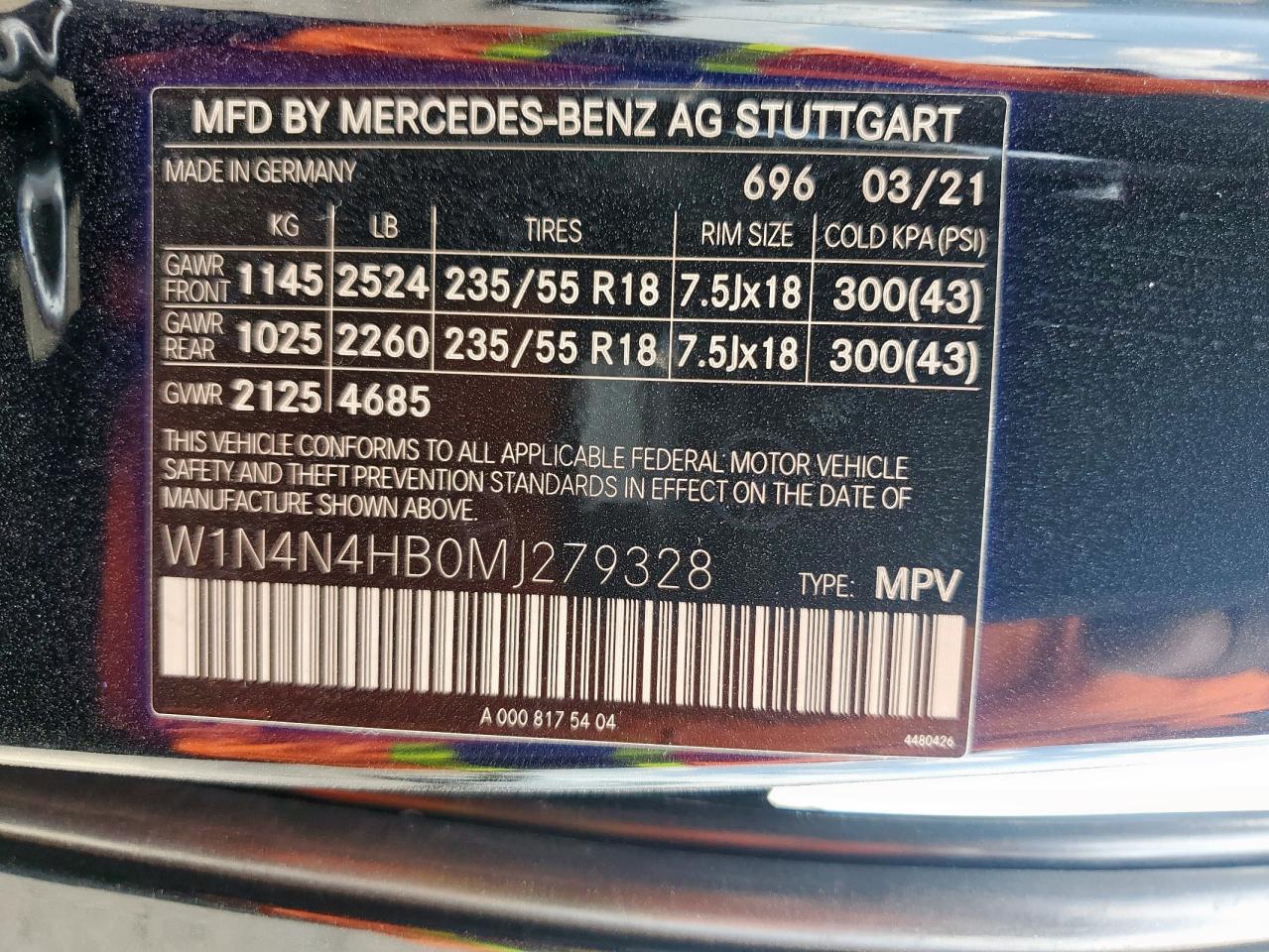 2021 Mercedes-Benz Gla 250 4Matic VIN: W1N4N4HB0MJ279328 Lot: 71701785