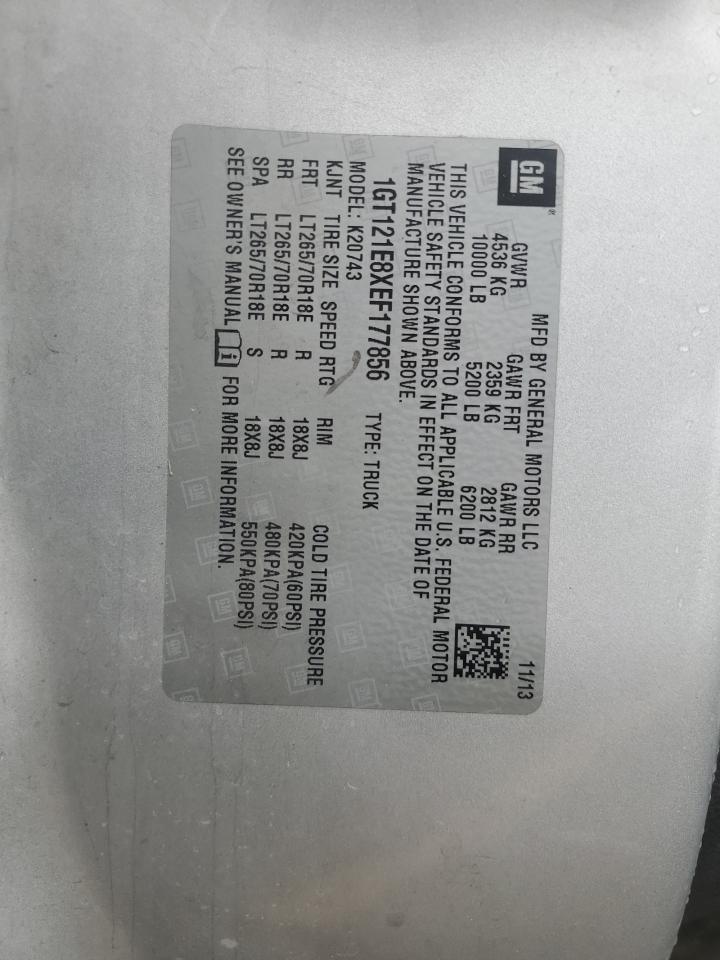 2014 GMC Sierra K2500 Slt VIN: 1GT121E8XEF177856 Lot: 80643885