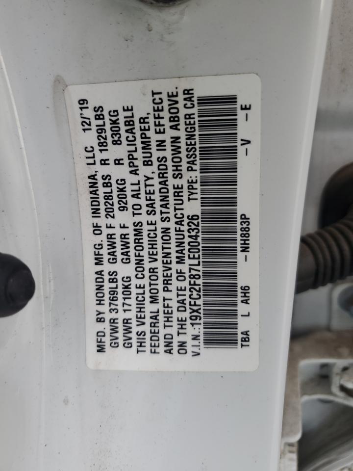 2020 Honda Civic Sport VIN: 19XFC2F87LE004326 Lot: 71220545