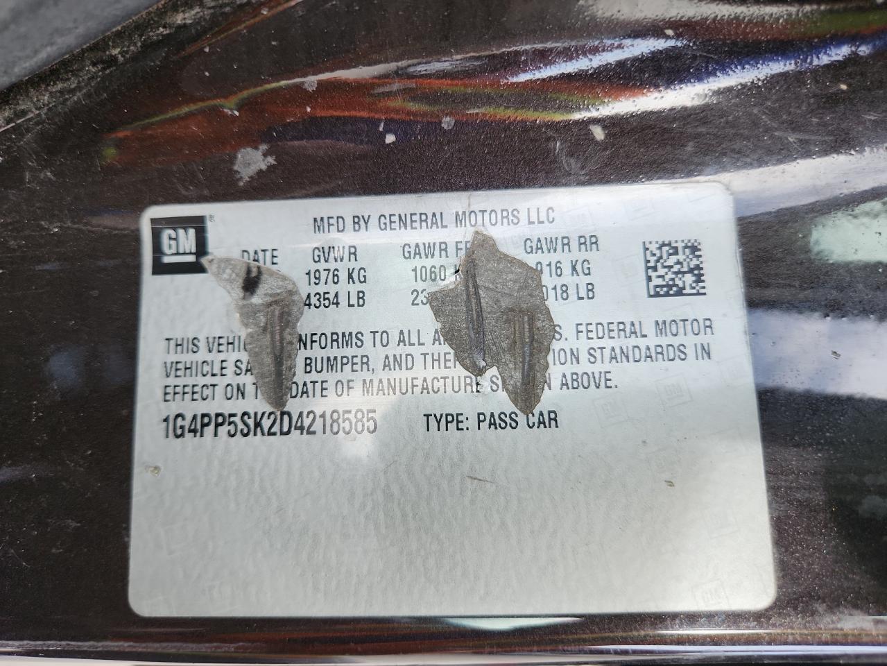 2013 Buick Verano VIN: 1G4PP5SK2D4218585 Lot: 81414195