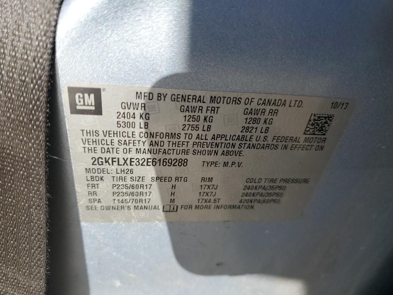 2014 GMC Terrain Slt VIN: 2GKFLXE32E6169288 Lot: 80493925