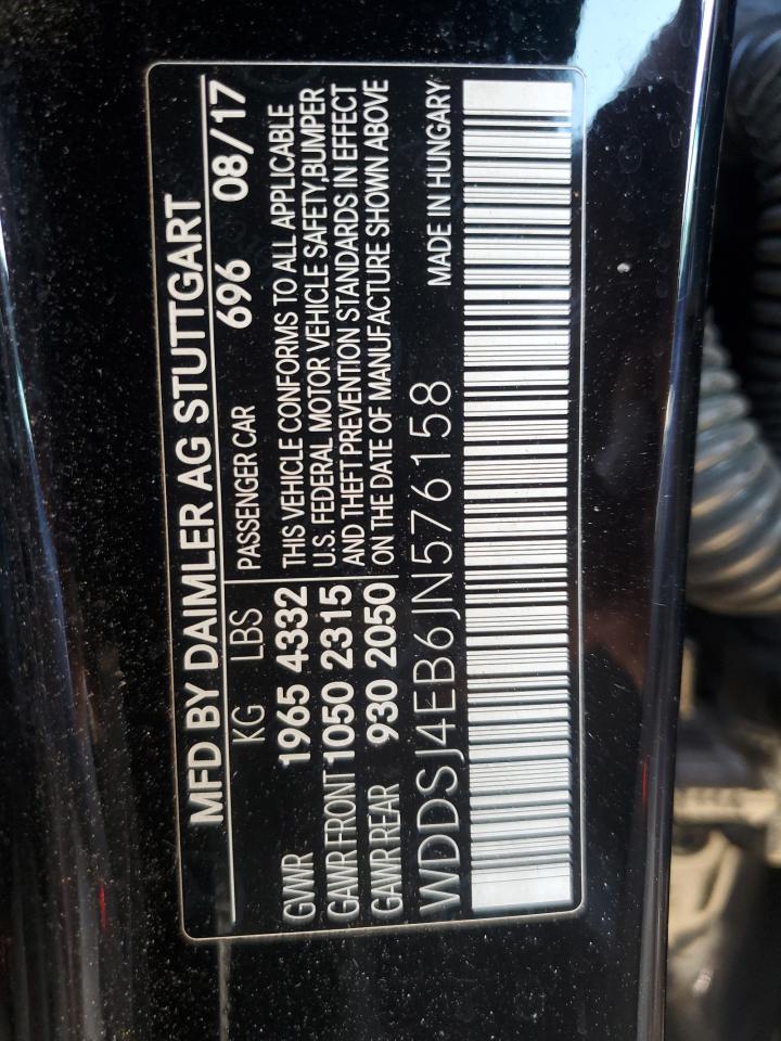 2018 Mercedes-Benz Cla 250 VIN: WDDSJ4EB6JN576158 Lot: 71888705