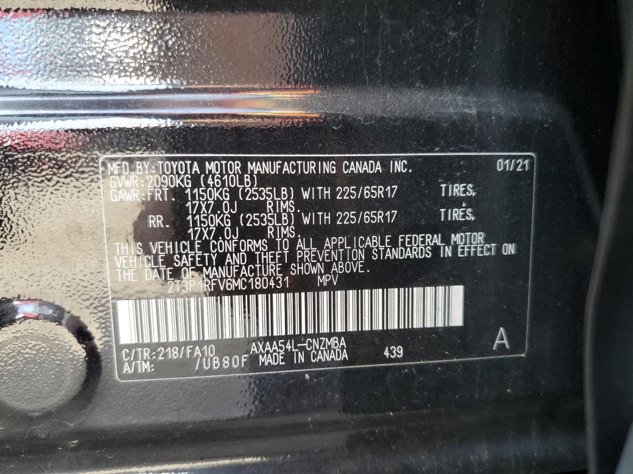 2021 Toyota Rav4 Xle VIN: 2T3P1RFV6MC180431 Lot: 81023095