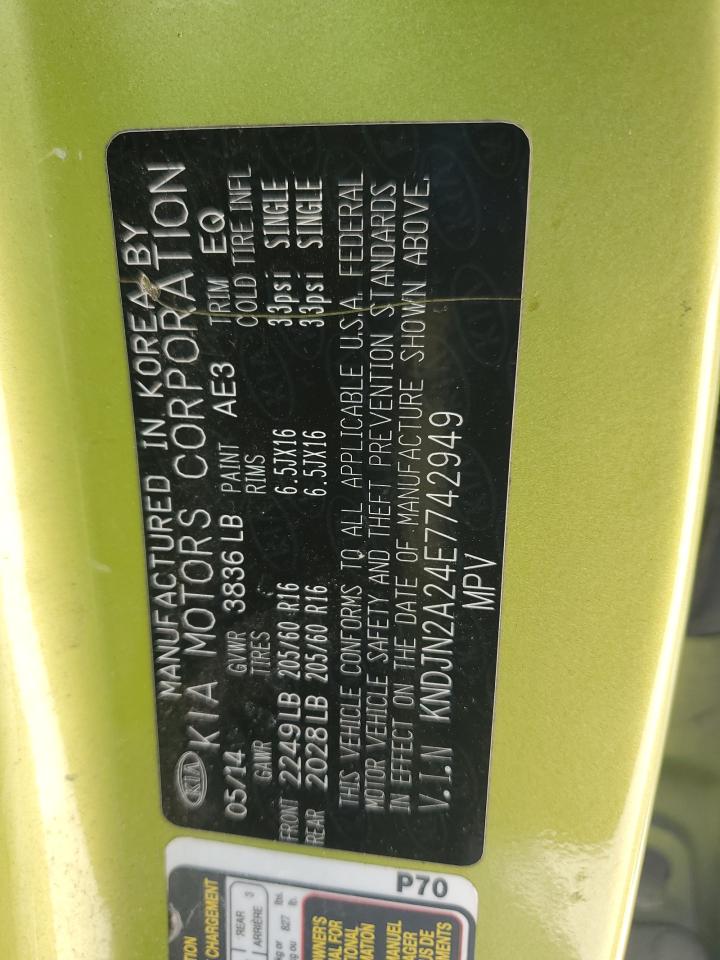 2014 Kia Soul VIN: KNDJN2A24E7742949 Lot: 81801645