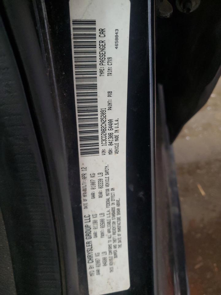 2012 Dodge Avenger Se VIN: 1C3CDZAB2CN252091 Lot: 80688855