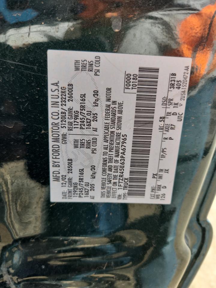 2003 Ford Ranger Super Cab VIN: 1FTZR45E63PA67965 Lot: 70767645