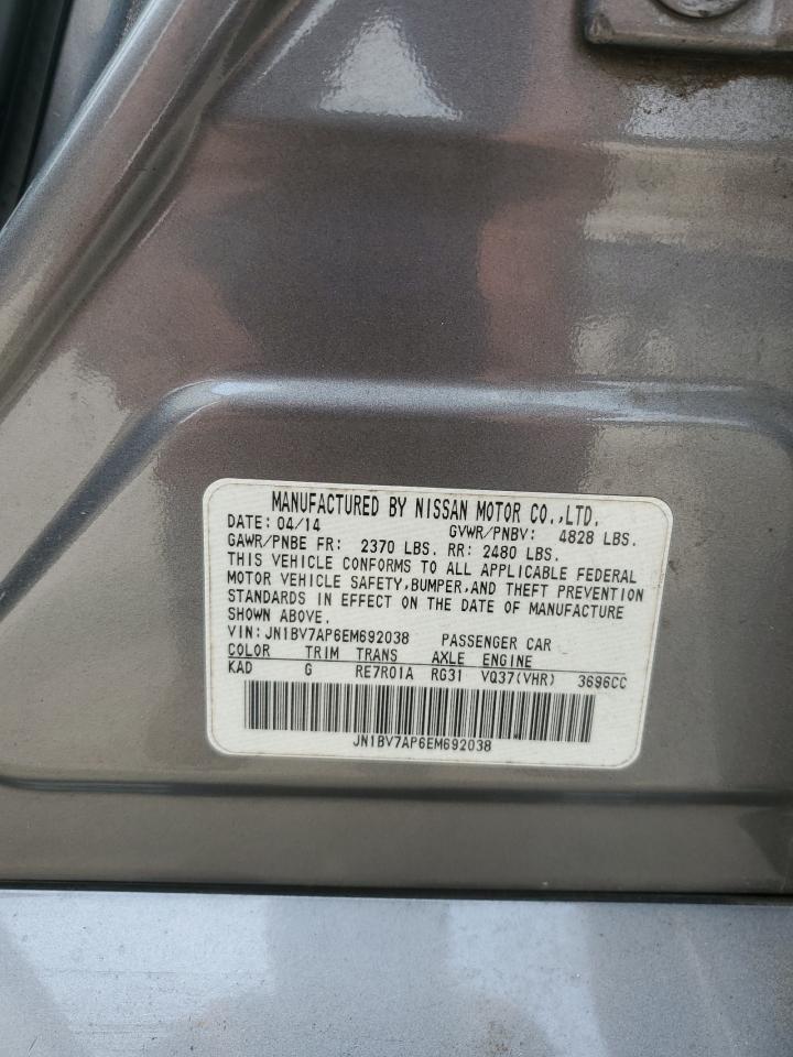 2014 Infiniti Q50 Base VIN: JN1BV7AP6EM692038 Lot: 71668365