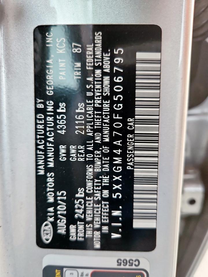 2015 Kia Optima Lx VIN: 5XXGM4A70FG506795 Lot: 80998145