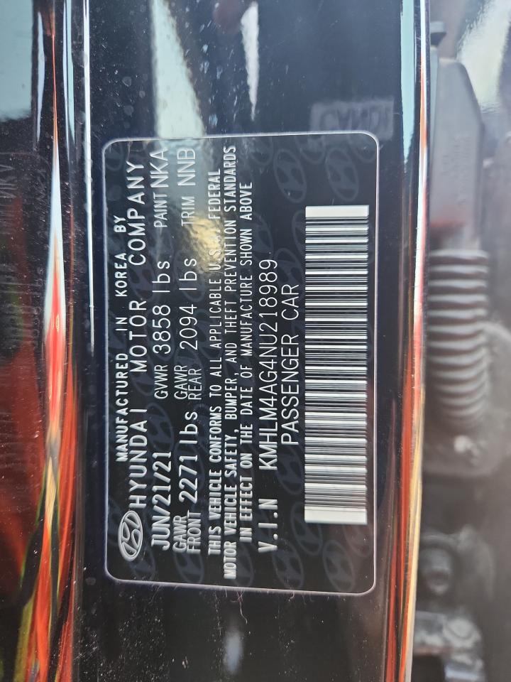 2022 Hyundai Elantra Sel VIN: KMHLM4AG4NU218989 Lot: 81758575