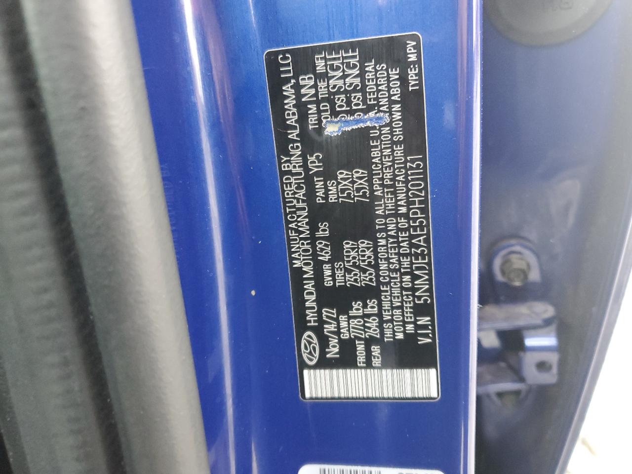 2023 Hyundai Tucson Limited VIN: 5NMJE3AE5PH201131 Lot: 83937615