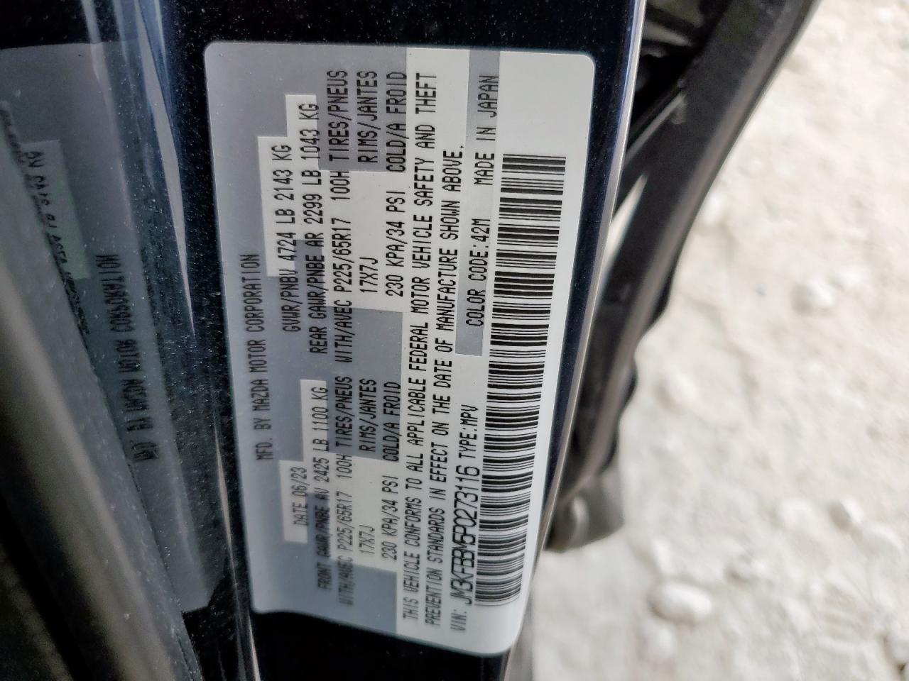 2023 Mazda Cx-5 Select VIN: JM3KFBBM5P0273116 Lot: 81396825