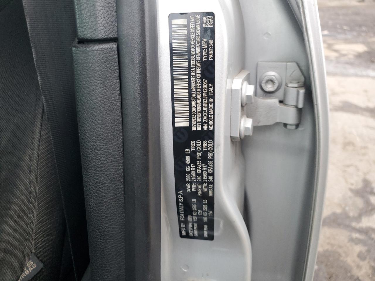 2018 Jeep Renegade Latitude VIN: ZACCJBBB3JPH20067 Lot: 82124015